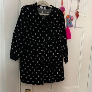 Gap Kids - Sz. 6/7 (S) Corduroy Black Floral Button-Up Dress